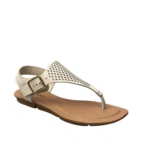 Sandália Rasteirinha Bottero Feminino Off White Couro 