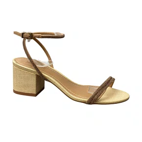 Sandália Santa Lolla Feminina Natural Salto Bloco