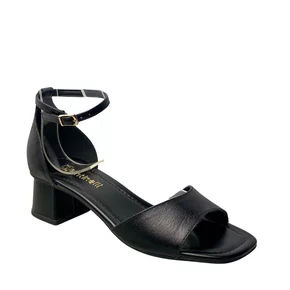 Sandália Santinelli Feminina Preta Fecho fivela
