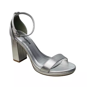 Sandália Via Marte Feminina Prata Fecho Fivela 