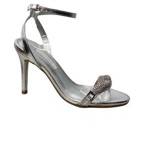 Sandália Via Marte Feminina Prata Salto Fino 