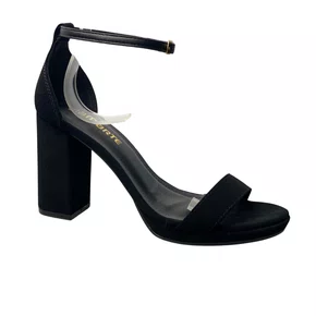 Sandália Via Marte Feminina Preto Salto Bloco 