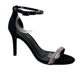 Sandália Via Marte Feminina Preto Tira Cravejada 