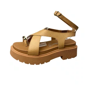 Sandália Vizzano Feminina Camel Ferragem Dourada 