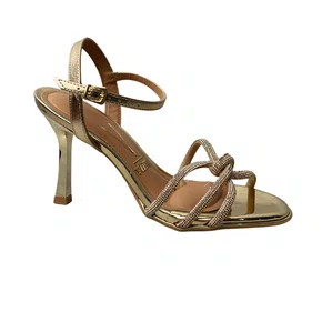 Sandália Vizzano Feminina Dourado Salto Fino 