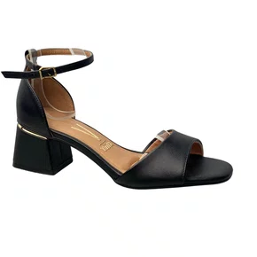 Sandália Vizzano Feminina Preto Salto Bloco 