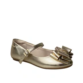 Sapatilha Molekinha Infantil Feminina Dourado Laço