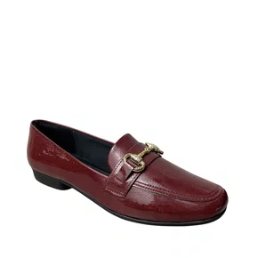 Sapatilha Piccadilly Feminina Burgundy Ferragem Dourada 