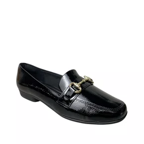 Sapatilha Piccadilly Feminina Preto Ferragem Dourada 