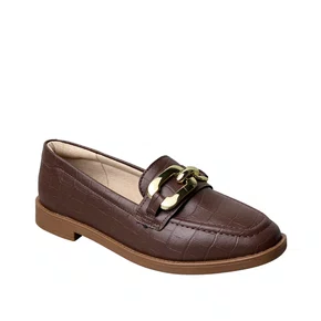 Sapato Beira Rio Feminino Chocolate Ferragem Dourada