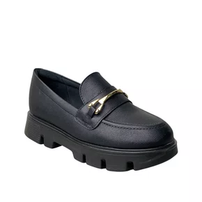 Sapato Modare Feminino Preto Ferragem Dourada 