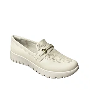 Sapato Piccadilly Feminino Off White Calce Fácil 