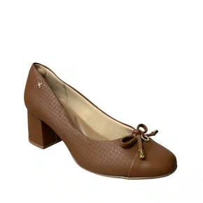 Sapato Softli Feminino Brown Salto Bloco
