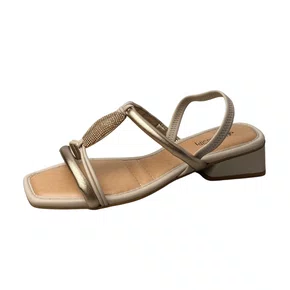 Sandália Mississipi Feminina Quartzo Tira Cravejada 