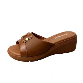 Tamanco Piccadilly Feminino Ocre Dourado 