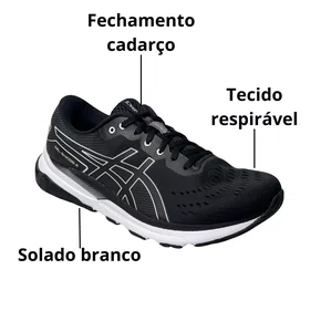 Tênis Asics Masculino Black Gel Shinob2 Cadarço - Berti Store