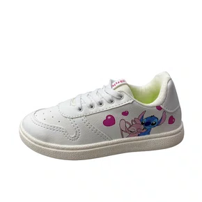 Tênis Mini Pé Feminino Infantil Branco Stitch 