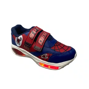 Tênis Mini Pé Infantil Masculino Spider Marinho Luzes Led 
