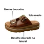 Birken Bebecê Feminino Pecan Fivela Dourada