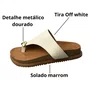 Birken Beira Rio Feminina Branco Off Ferragem Dourada