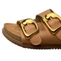 Birken Beira Rio Feminina Camel Fivela Dourada
