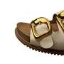 Birken Beira Rio Feminina Off White Fivela Dourada 