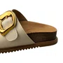 Birken Beira Rio Feminina Off White Fivela Dourada 