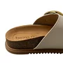 Birken Beira Rio Feminina Off White Fivela Dourada 