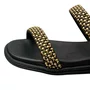 Birken Beira Rio Feminina Preto Dourado 
