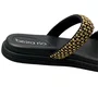 Birken Beira Rio Feminina Preto Dourado 