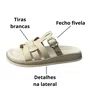 Birken Beira Rio Feminino Branco Off Fivela Prateada 