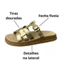 Birken Beira Rio Feminino Dourado 