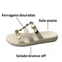Birken Moleca Feminina Branco Off Ferragens Douradas 