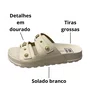 Birken Moleca Feminina Branco Off Ferragens Douradas 