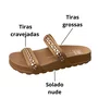 Birken Moleca Feminina Nude Tira Cravejada 