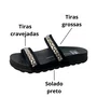 Birken Moleca Feminina Preto Tira Cravejada 