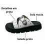 Birken Moleca Feminino Branco Fivela Prateada 