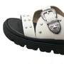 Birken Moleca Feminino Branco Fivela Prateada 