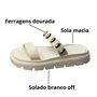 Birken Moleca Feminino Branco Off Ferragens Douradas 