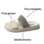 Birken Moleca Feminino Branco Off Tira Cravejada 
