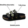 Birken Moleca Feminino Preto Dourado  