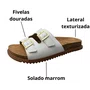 Birken Molekinha Feminina Infantil Branco Fivelas Douradas
