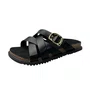 Birken Molekinha Feminina Infantil Preta Fivela Dourada