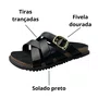 Birken Molekinha Feminina Infantil Preta Fivela Dourada