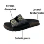 Birken Molekinha Feminina Infantil Preto Fivelas Douradas