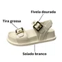 Birken Santinelli Feminina Marfim Fivelas Douradas