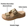 Birken Softli Feminina Sand Fivelas Douradas 