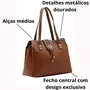 Bolsa Chenson Feminina Café Ferragens Douradas 