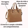 Bolsa Chenson Feminina Marrom Ferragens Douradas 