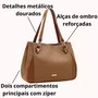 Bolsa Chenson Feminina Marrom Ferragens Douradas